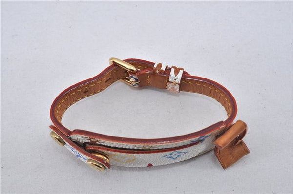 Auth Louis Vuitton Monogram Multicolor Bracelet Porto Address M92594 White 2676F