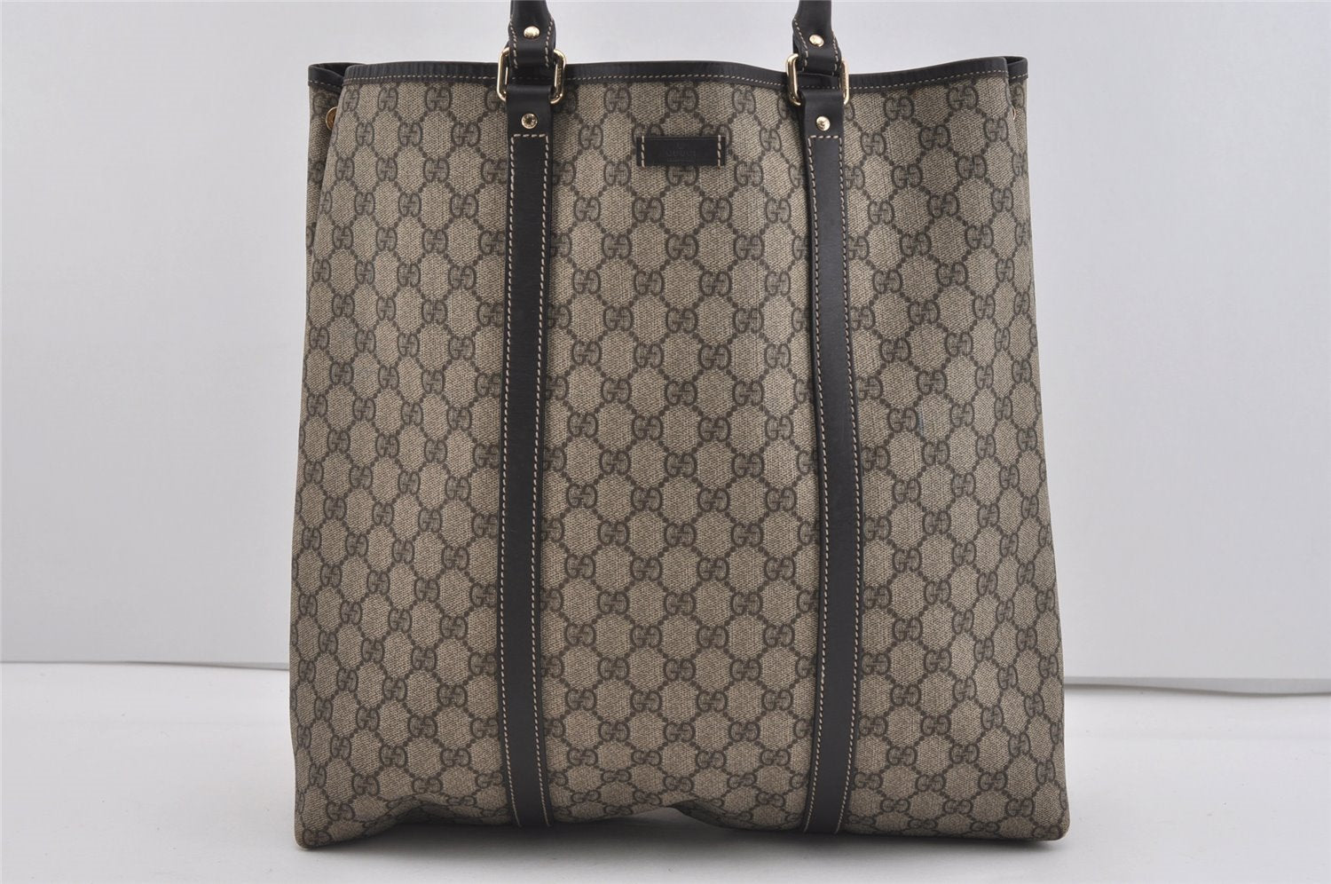 Authentic GUCCI Vintage Shoulder Hand Bag GG PVC Leather 223668 Brown 2677I