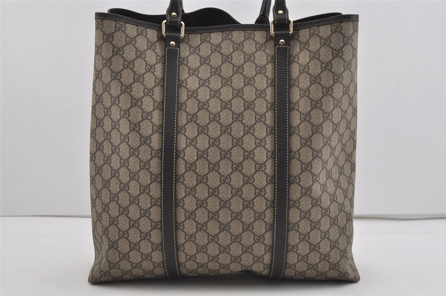 Authentic GUCCI Vintage Shoulder Hand Bag GG PVC Leather 223668 Brown 2677I