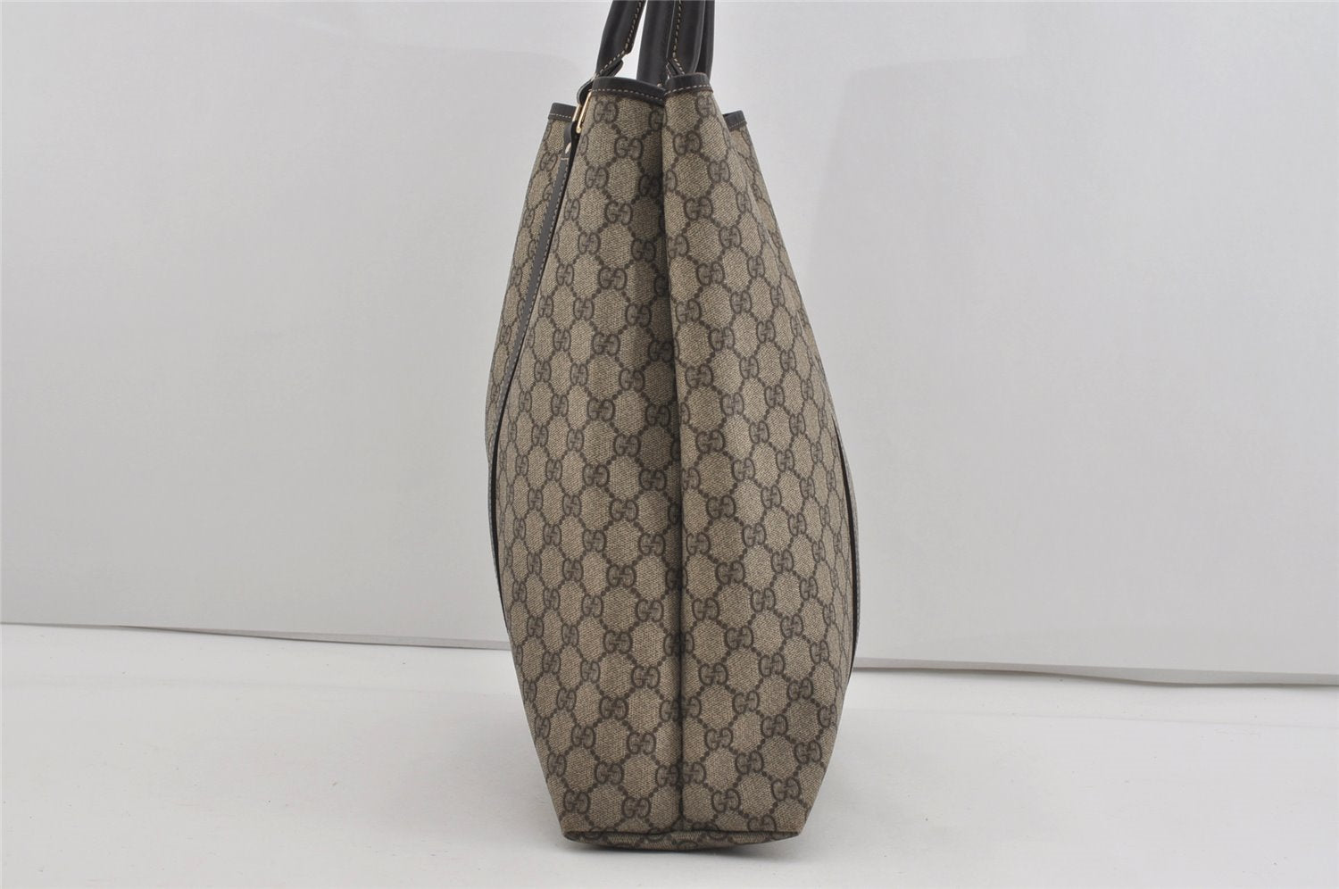 Authentic GUCCI Vintage Shoulder Hand Bag GG PVC Leather 223668 Brown 2677I