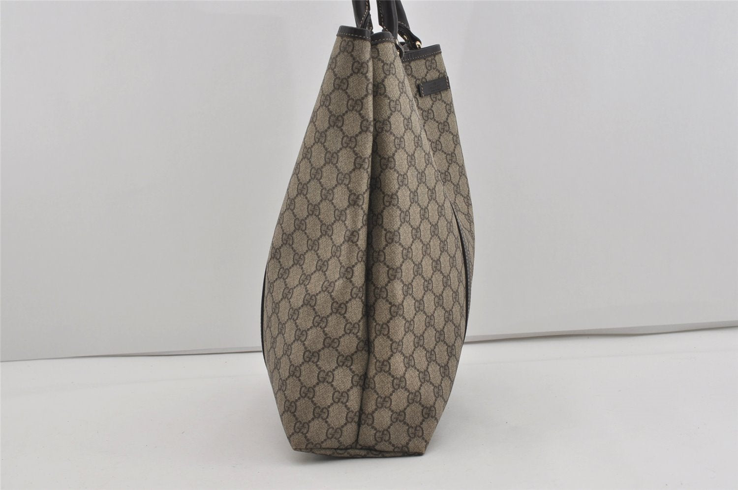 Authentic GUCCI Vintage Shoulder Hand Bag GG PVC Leather 223668 Brown 2677I