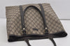 Authentic GUCCI Vintage Shoulder Hand Bag GG PVC Leather 223668 Brown 2677I