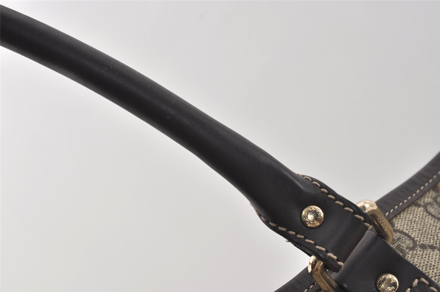 Authentic GUCCI Vintage Shoulder Hand Bag GG PVC Leather 223668 Brown 2677I