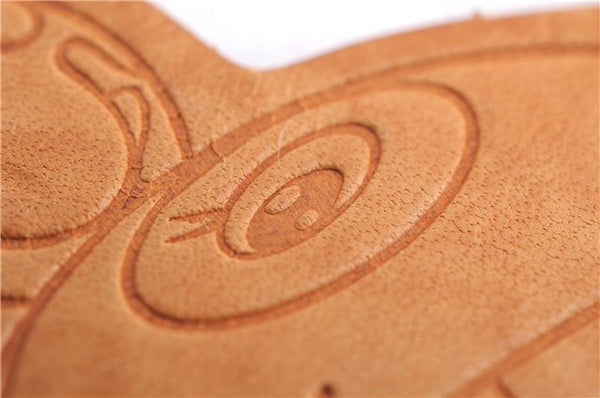 Auth Louis Vuitton Porte Cles Panda Charm Key Ring Leather Gold M62637 LV 2678E