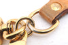 Auth Louis Vuitton Porte Cles Panda Charm Key Ring Leather Gold M62637 LV 2678E