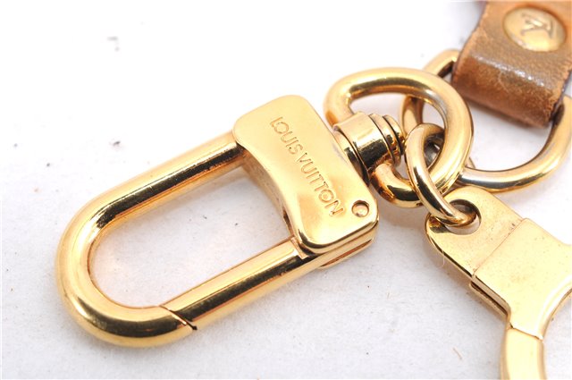 Auth Louis Vuitton Porte Cles Panda Charm Key Ring Leather Gold M62637 LV 2678E