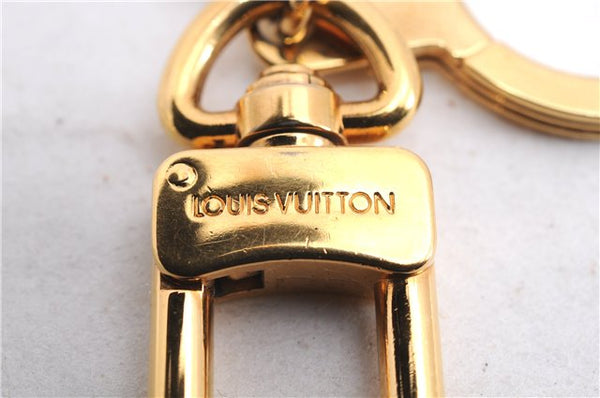 Auth Louis Vuitton Porte Cles Panda Charm Key Ring Leather Gold M62637 LV 2678E
