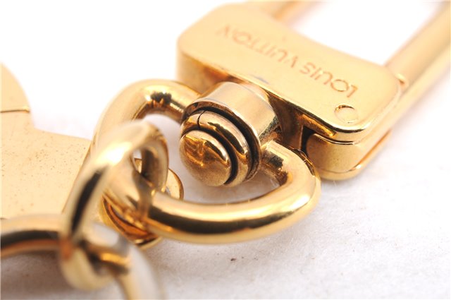 Auth Louis Vuitton Porte Cles Panda Charm Key Ring Leather Gold M62637 LV 2678E