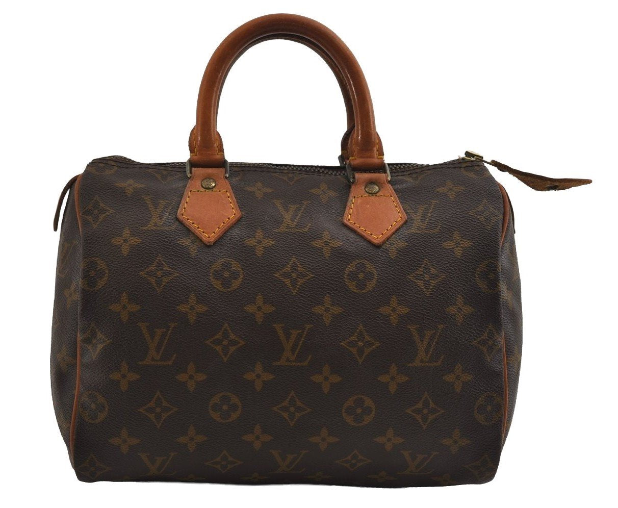 Authentic Louis Vuitton Monogram Speedy 25 Boston Hand Bag M41528 LV 2678I