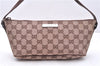 Authentic GUCCI Accessory Hand Pouch Purse GG Canvas Leather 0391103 Brown 2679E