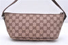 Authentic GUCCI Accessory Hand Pouch Purse GG Canvas Leather 0391103 Brown 2679E