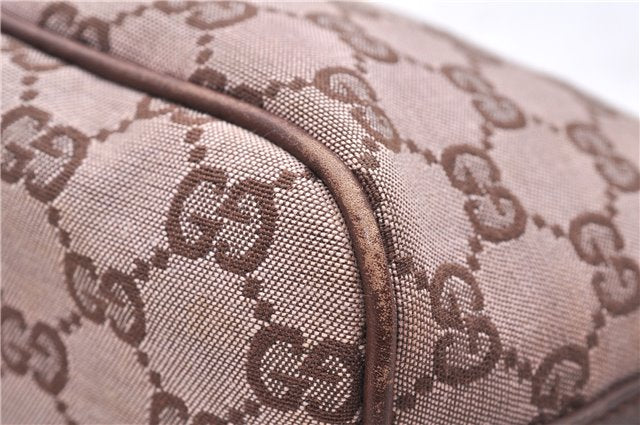 Authentic GUCCI Accessory Hand Pouch Purse GG Canvas Leather 0391103 Brown 2679E