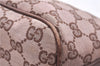 Authentic GUCCI Accessory Hand Pouch Purse GG Canvas Leather 0391103 Brown 2679E