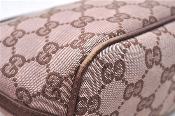Authentic GUCCI Accessory Hand Pouch Purse GG Canvas Leather 0391103 Brown 2679E