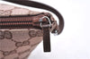 Authentic GUCCI Accessory Hand Pouch Purse GG Canvas Leather 0391103 Brown 2679E