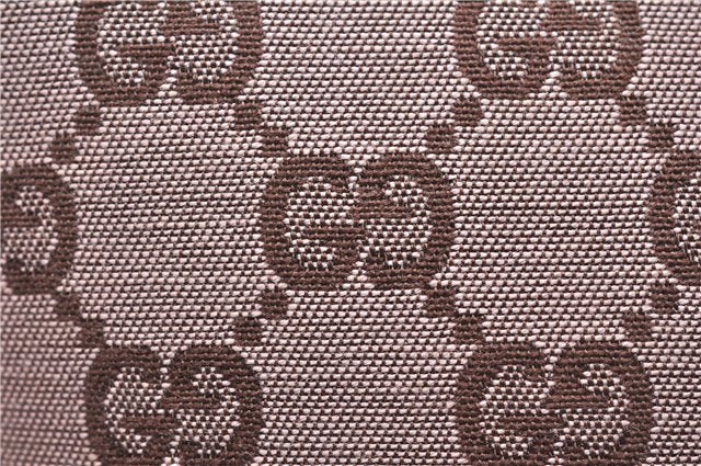 Authentic GUCCI Accessory Hand Pouch Purse GG Canvas Leather 0391103 Brown 2679E