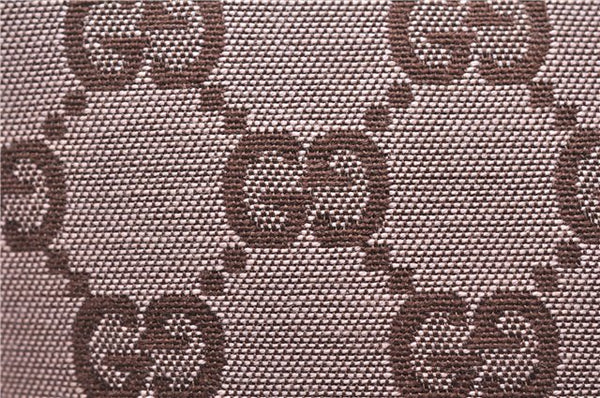 Authentic GUCCI Accessory Hand Pouch Purse GG Canvas Leather 0391103 Brown 2679E