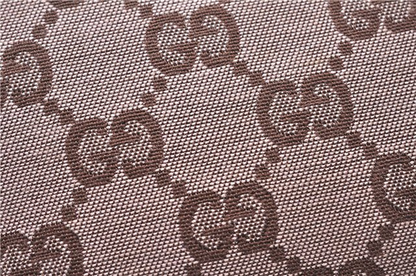 Authentic GUCCI Accessory Hand Pouch Purse GG Canvas Leather 0391103 Brown 2679E