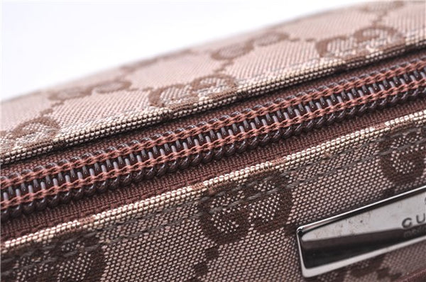 Authentic GUCCI Accessory Hand Pouch Purse GG Canvas Leather 0391103 Brown 2679E