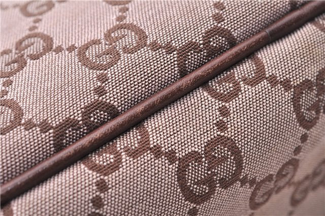 Authentic GUCCI Accessory Hand Pouch Purse GG Canvas Leather 0391103 Brown 2679E
