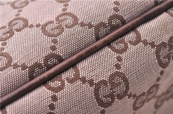 Authentic GUCCI Accessory Hand Pouch Purse GG Canvas Leather 0391103 Brown 2679E
