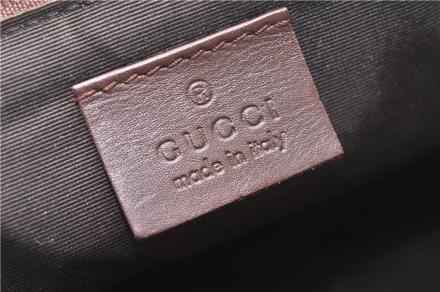 Authentic GUCCI Accessory Hand Pouch Purse GG Canvas Leather 0391103 Brown 2679E