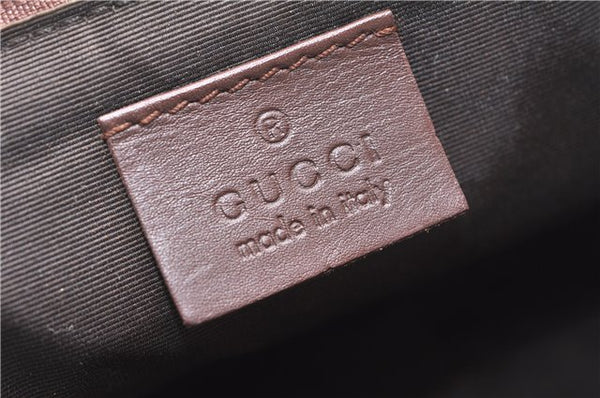 Authentic GUCCI Accessory Hand Pouch Purse GG Canvas Leather 0391103 Brown 2679E