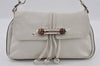 Authentic GUCCI Bamboo Chain Shoulder Hand Bag Purse Leather 235320 White 2680I