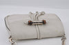 Authentic GUCCI Bamboo Chain Shoulder Hand Bag Purse Leather 235320 White 2680I