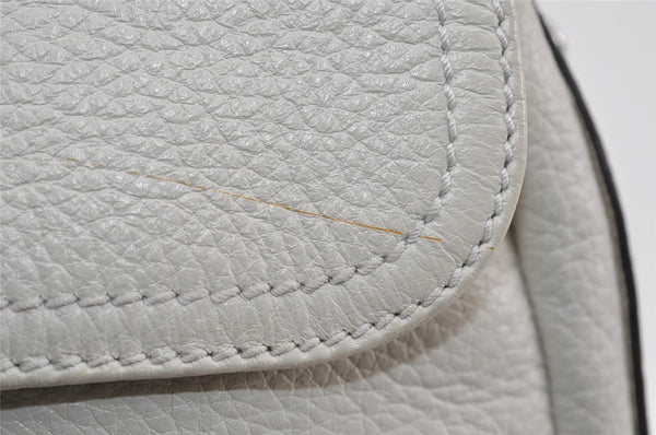 Authentic GUCCI Bamboo Chain Shoulder Hand Bag Purse Leather 235320 White 2680I