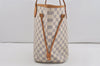 Authentic Louis Vuitton Damier Azur Neverfull MM Tote Bag N51107 LV 2683I