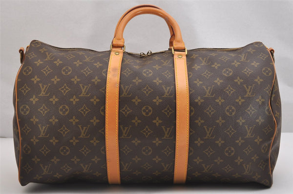 Authentic Louis Vuitton Monogram Keepall Bandouliere 50 M41416 Boston Bag 2686I