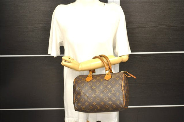 Authentic Louis Vuitton Monogram Speedy 25 Hand Bag Purse M41528 LV 2687D