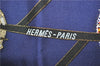 Authentic HERMES Carre 90 Scarf "LES FEUX DE LESPACE" Silk Blue 2687F