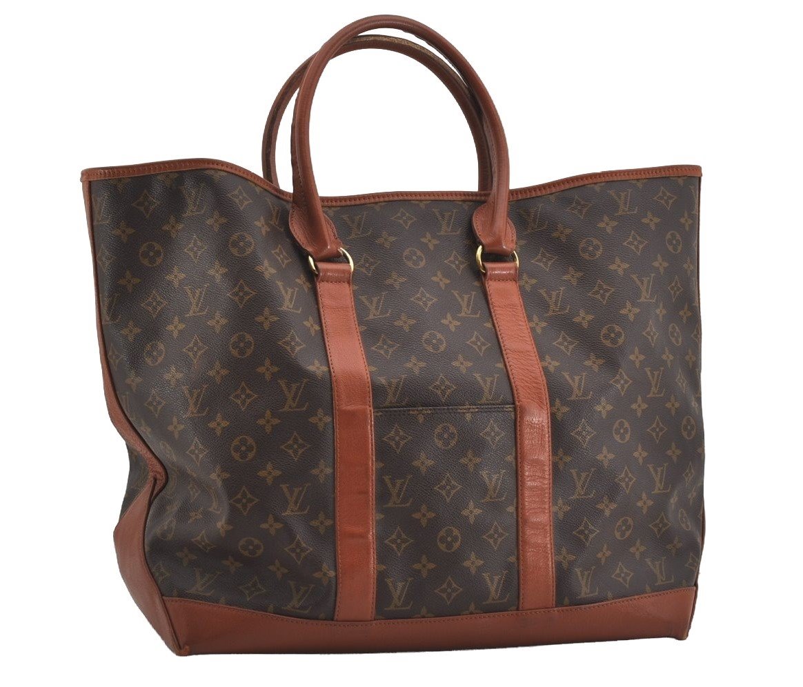 Auth Louis Vuitton Monogram Sac Weekend GM Vintage Tote Hand Bag M42420 LV 2688I