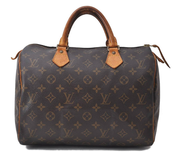 Authentic Louis Vuitton Monogram Speedy 30 Hand Bag M41526 LV 2691D