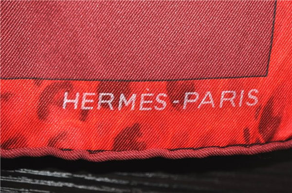 Authentic HERMES Carre 65 Scarf "CHAINES ＆ GOURMETTE" Silk Bordeaux Red 2692F