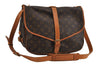 Authentic Louis Vuitton Monogram Saumur 35 Shoulder Cross Bag M42254 LV 2693I