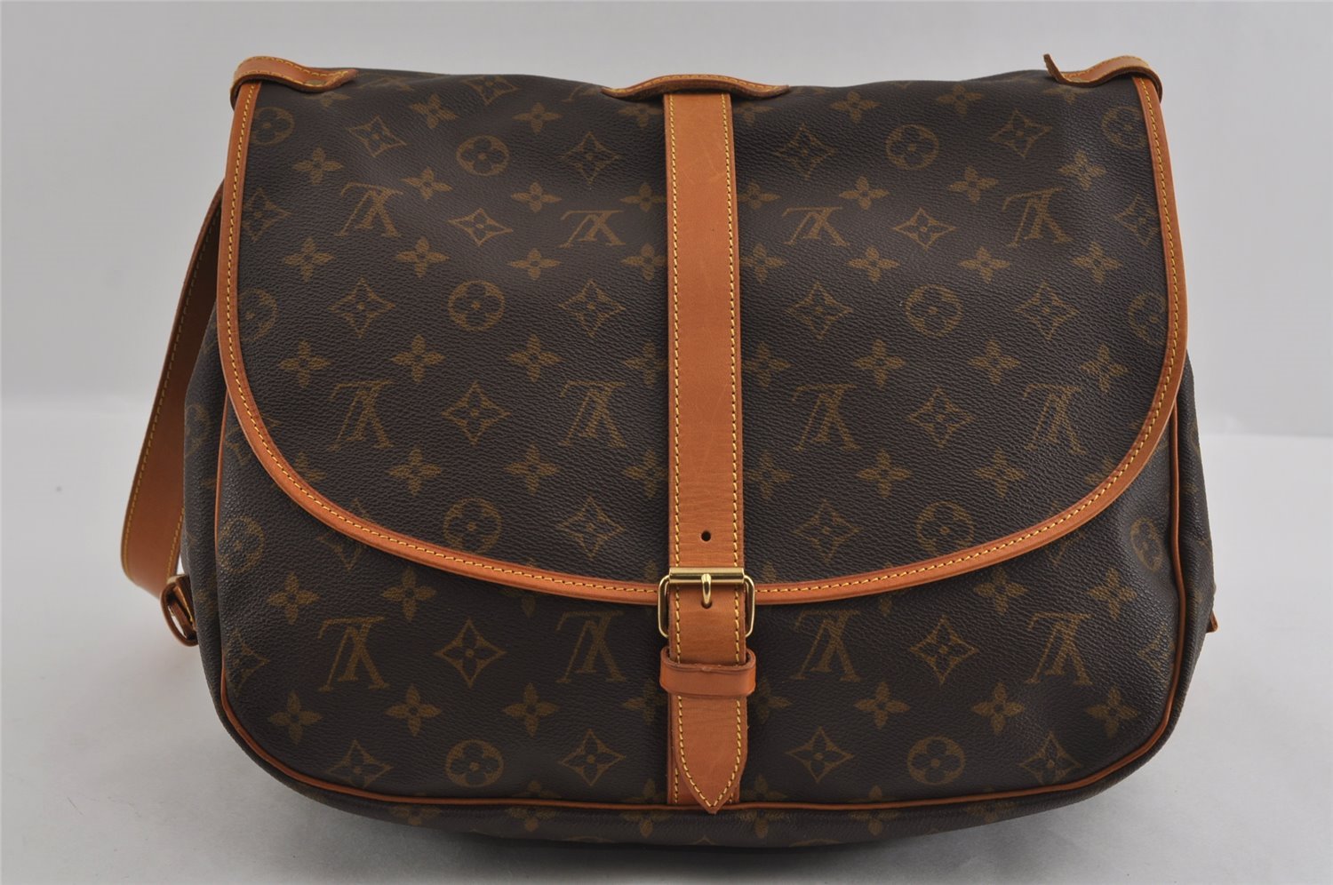 Authentic Louis Vuitton Monogram Saumur 35 Shoulder Cross Bag M42254 LV 2693I