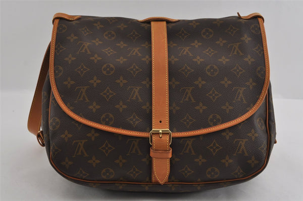 Authentic Louis Vuitton Monogram Saumur 35 Shoulder Cross Bag M42254 LV 2693I