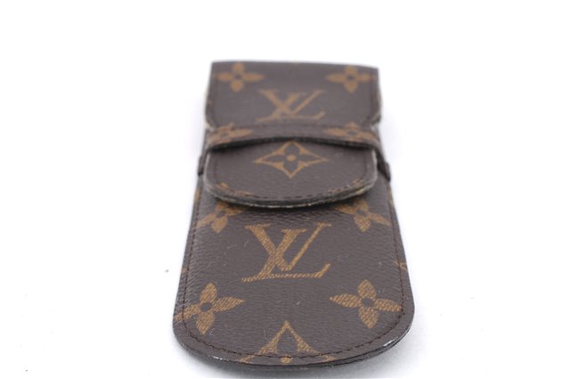 Authentic Louis Vuitton Monogram Etui Styro Pen Case M62990 LV 2696E
