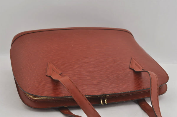 Authentic Louis Vuitton Epi Lussac Shoulder Tote Bag Brown M52283 LV 2697I