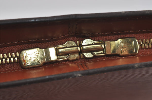 Authentic Louis Vuitton Epi Lussac Shoulder Tote Bag Brown M52283 LV 2697I