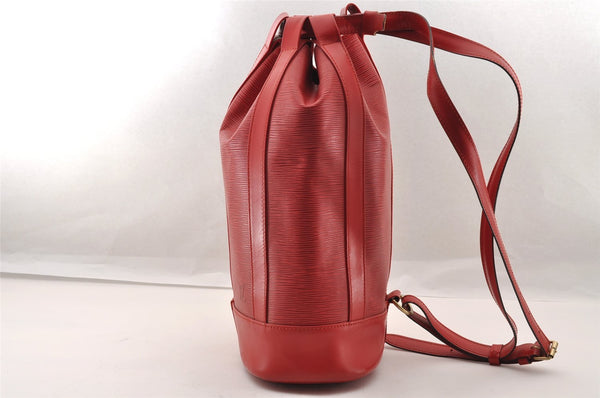 Authentic Louis Vuitton Epi Randonnee PM Shoulder Bag Red LV 2698I