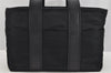 Authentic HERMES Acapulco PM Tote Hand Bag Purse Nylon Leather Black 2701I