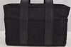 Authentic HERMES Acapulco PM Tote Hand Bag Purse Nylon Leather Black 2701I