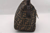 Authentic FENDI Zucca Mamma Baguette Shoulder Bag Canvas Leather Brown 2702I