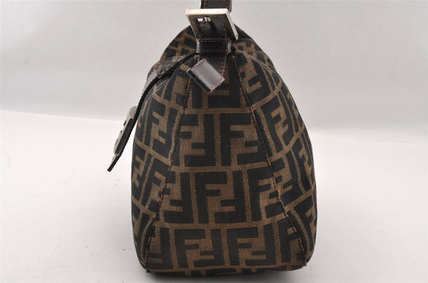 Authentic FENDI Zucca Mamma Baguette Shoulder Bag Canvas Leather Brown 2702I