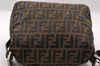 Authentic FENDI Zucca Mamma Baguette Shoulder Bag Canvas Leather Brown 2702I