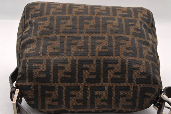 Authentic FENDI Zucca Mamma Baguette Shoulder Bag Canvas Leather Brown 2702I